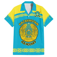 Custom Kazakhstan Hockey Family Matching Off Shoulder Short Dress and Hawaiian Shirt 2024 Go Kazakh - Wonder Print Shop