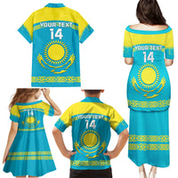 Custom Kazakhstan Hockey Family Matching Puletasi and Hawaiian Shirt 2024 Go Kazakh - Wonder Print Shop