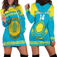 Custom Kazakhstan Hockey Hoodie Dress 2024 Go Kazakh - Wonder Print Shop
