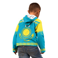 Custom Kazakhstan Hockey Kid Hoodie 2024 Go Kazakh - Wonder Print Shop