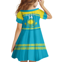Custom Kazakhstan Hockey Kid Short Sleeve Dress 2024 Go Kazakh - Wonder Print Shop