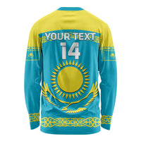 Custom Kazakhstan Hockey Long Sleeve Shirt 2024 Go Kazakh - Wonder Print Shop