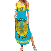 Custom Kazakhstan Hockey Summer Maxi Dress 2024 Go Kazakh - Wonder Print Shop