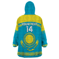 Custom Kazakhstan Hockey Wearable Blanket Hoodie 2024 Go Kazakh - Wonder Print Shop