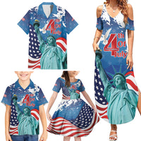 United States 4th Of July Family Matching Summer Maxi Dress and Hawaiian Shirt USA Statue of Liberty Proud - Wonder Print Shop