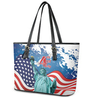 United States 4th Of July Leather Tote Bag USA Statue of Liberty Proud - Wonder Print Shop
