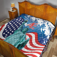 United States 4th Of July Quilt USA Statue of Liberty Proud - Wonder Print Shop