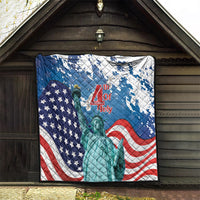 United States 4th Of July Quilt USA Statue of Liberty Proud - Wonder Print Shop