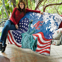 United States 4th Of July Quilt USA Statue of Liberty Proud - Wonder Print Shop