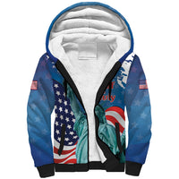 United States 4th Of July Sherpa Hoodie USA Statue of Liberty Proud - Wonder Print Shop