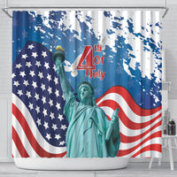 United States 4th Of July Shower Curtain USA Statue of Liberty Proud