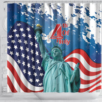 United States 4th Of July Shower Curtain USA Statue of Liberty Proud