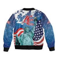 United States 4th Of July Sleeve Zip Bomber Jacket USA Statue of Liberty Proud - Wonder Print Shop