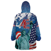 United States 4th Of July Wearable Blanket Hoodie USA Statue of Liberty Proud - Wonder Print Shop