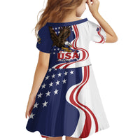 United States Independence Day Family Matching Off Shoulder Short Dress and Hawaiian Shirt USA Bald Eagle Happy 4th Of July - Wonder Print Shop