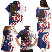 United States Independence Day Family Matching Puletasi and Hawaiian Shirt USA Bald Eagle Happy 4th Of July - Wonder Print Shop