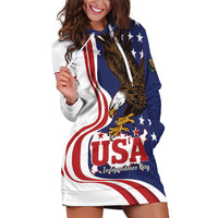 United States Independence Day Hoodie Dress USA Bald Eagle Happy 4th Of July - Wonder Print Shop