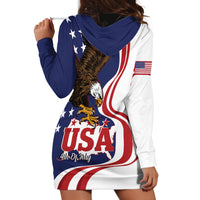 United States Independence Day Hoodie Dress USA Bald Eagle Happy 4th Of July - Wonder Print Shop