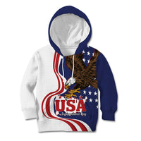 United States Independence Day Kid Hoodie USA Bald Eagle Happy 4th Of July - Wonder Print Shop