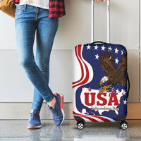 United States Independence Day Luggage Cover USA Bald Eagle Happy 4th Of July - Wonder Print Shop