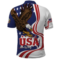 United States Independence Day Polo Shirt USA Bald Eagle Happy 4th Of July - Wonder Print Shop