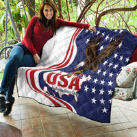 United States Independence Day Quilt USA Bald Eagle Happy 4th Of July - Wonder Print Shop