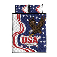 United States Independence Day Quilt Bed Set USA Bald Eagle Happy 4th Of July - Wonder Print Shop