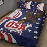 United States Independence Day Quilt Bed Set USA Bald Eagle Happy 4th Of July - Wonder Print Shop