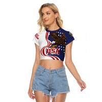 United States Independence Day Raglan Cropped T Shirt USA Bald Eagle Happy 4th Of July - Wonder Print Shop