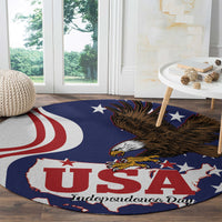 United States Independence Day Round Carpet USA Bald Eagle Happy 4th Of July