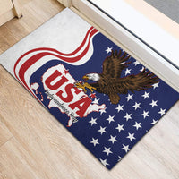 United States Independence Day Rubber Doormat USA Bald Eagle Happy 4th Of July - Wonder Print Shop