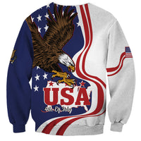United States Independence Day Sweatshirt USA Bald Eagle Happy 4th Of July - Wonder Print Shop