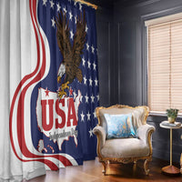 United States Independence Day Window Curtain USA Bald Eagle Happy 4th Of July - Wonder Print Shop
