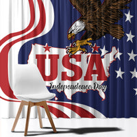 United States Independence Day Window Curtain USA Bald Eagle Happy 4th Of July - Wonder Print Shop