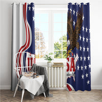 United States Independence Day Window Curtain USA Bald Eagle Happy 4th Of July - Wonder Print Shop