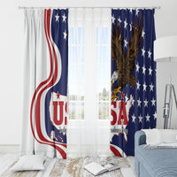 United States Independence Day Window Curtain USA Bald Eagle Happy 4th Of July - Wonder Print Shop