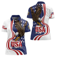 United States Independence Day Women Polo Shirt USA Bald Eagle Happy 4th Of July - Wonder Print Shop
