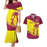 Custom West Indies Cricket Couples Matching Mermaid Dress and Hawaiian Shirt 2024 World Cup Go Windies - Wonder Print Shop