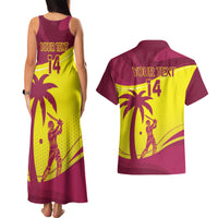 Custom West Indies Cricket Couples Matching Tank Maxi Dress and Hawaiian Shirt 2024 World Cup Go Windies - Wonder Print Shop
