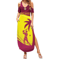 Custom West Indies Cricket Family Matching Summer Maxi Dress and Hawaiian Shirt 2024 World Cup Go Windies - Wonder Print Shop