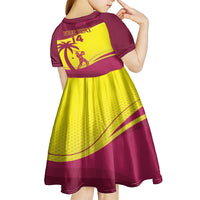Custom West Indies Cricket Kid Short Sleeve Dress 2024 World Cup Go Windies - Wonder Print Shop