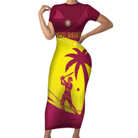 Custom West Indies Cricket Short Sleeve Bodycon Dress 2024 World Cup Go Windies - Wonder Print Shop