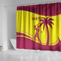 Custom West Indies Cricket Shower Curtain 2024 World Cup Go Windies