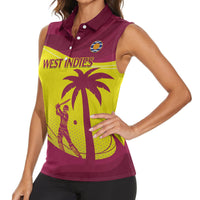 Custom West Indies Cricket Women Sleeveless Polo Shirt 2024 World Cup Go Windies - Wonder Print Shop