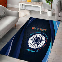 Custom India Cricket Area Rug 2024 World Cup Go Men in Blue - Wonder Print Shop
