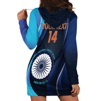 Custom India Cricket Hoodie Dress 2024 World Cup Go Men in Blue - Wonder Print Shop