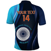 Custom India Cricket Polo Shirt 2024 World Cup Go Men in Blue - Wonder Print Shop
