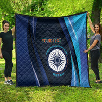Custom India Cricket Quilt 2024 World Cup Go Men in Blue - Wonder Print Shop