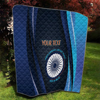 Custom India Cricket Quilt 2024 World Cup Go Men in Blue - Wonder Print Shop