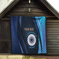 Custom India Cricket Quilt 2024 World Cup Go Men in Blue - Wonder Print Shop
